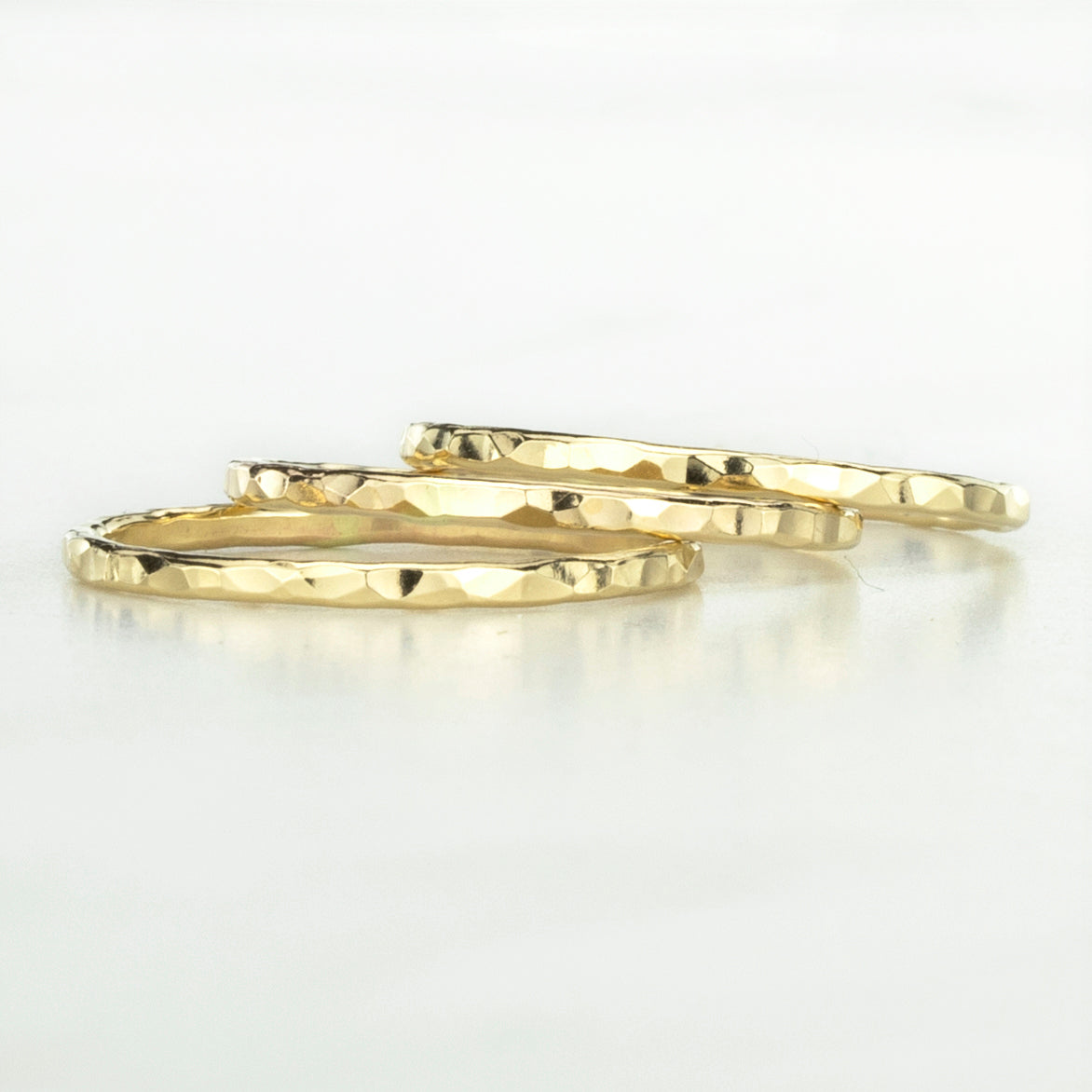 Pebble Hammered Stack Ring Set