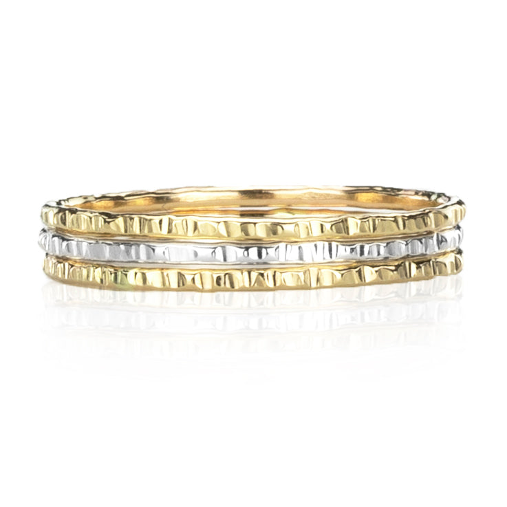 Classic Gold and Silver Two Toned Stack Ring Set