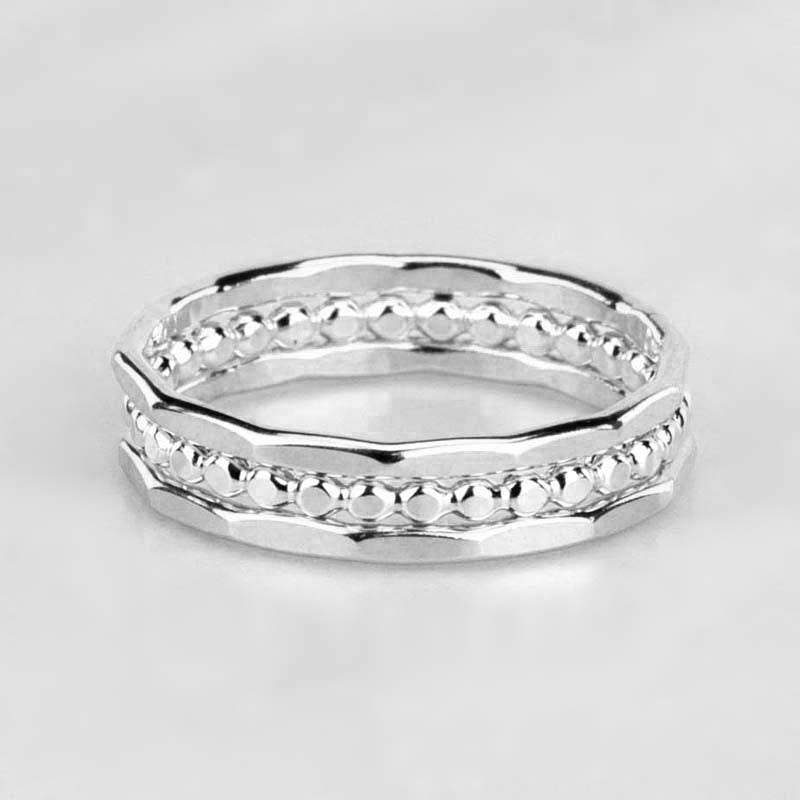 silver stack ring set