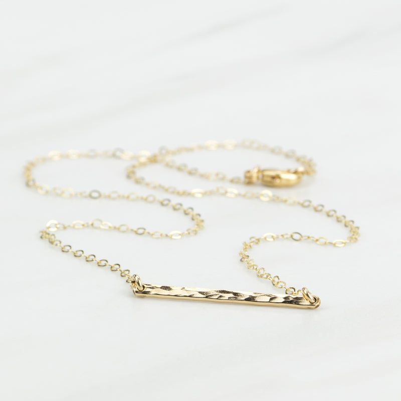 hammered bar necklace 