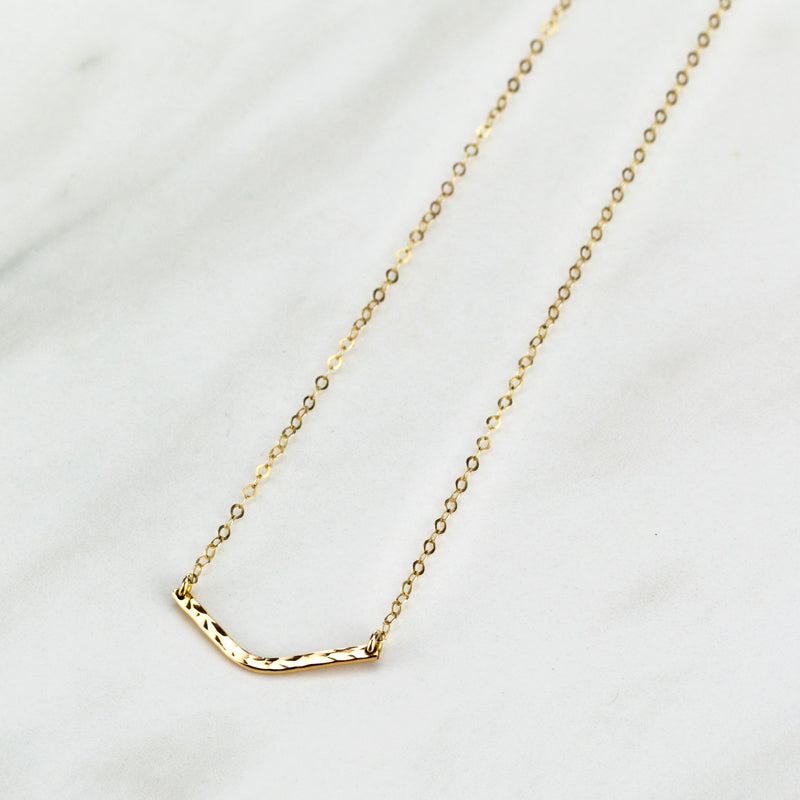 gold triangle necklace 