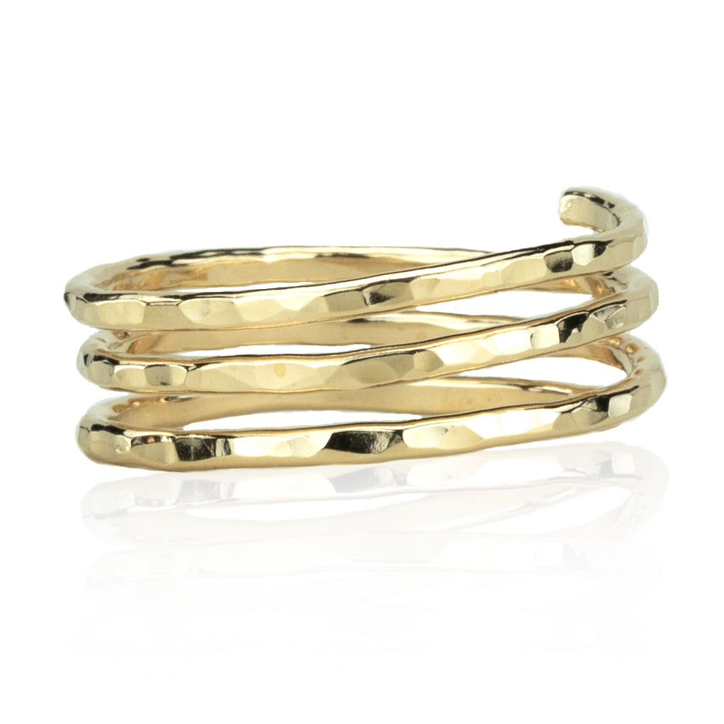 Hammered Triple Coil Ring